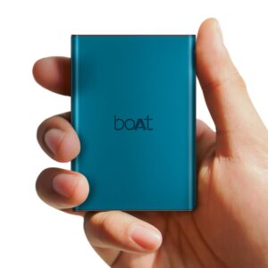 : boAt Energyshroom PB400 Pro 20000 mAh 22.5W Pocket Size, Compact Power Bank, Fast Charging (2X Output Ports, Supports Android, iPhone, Tablets, Earbuds, etc.) (Steel Blue)