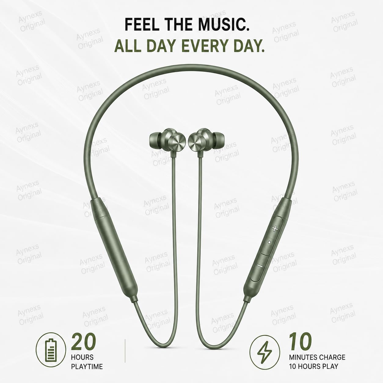 : for OnePlus Bullets Wireless Z2 ANC, Bluetooth Neckband Earbuds, Hybrid 45dB Noise Cancellation, Mic, 12.4mm Drivers, 10-Min Quick Charge, 20-Hr Music, 28H Battery, Deep Bass-(Green) - Image 4