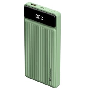 : Portronics Luxcell B 10K 10000 mAh 22.5W Fast Charging Power Bank, Ultra Slim Power Bank with Mach USB-A Output, Type C PD Output, Type C Input, Wake Up Button(Green)