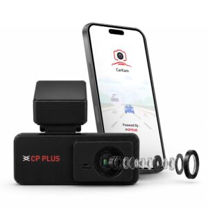 CP PLUS Dash Cam for Car CP-F34 | 2K 3MP Full HD+ Front Dashcam with Built-in GPS | 137° Wide View Angle | Built-in Microphone | (AP Mode) WiFi | G-Sensor | WDR Night Vision | Supports 1TB SD Card