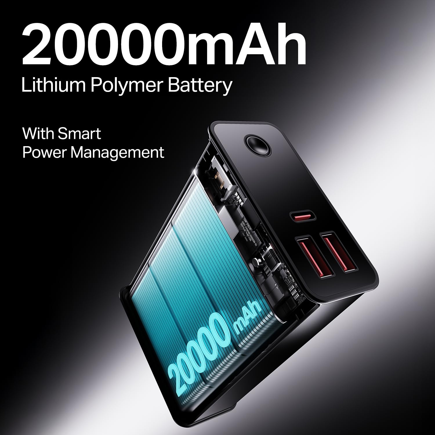 : boAt Energyshroom PB400 Pro 20000 mAh 22.5W Pocket Size, Compact Power Bank, Fast Charging (2X Output Ports, Supports Android, iPhone, Tablets, Earbuds, etc.) (Steel Blue) - Image 2