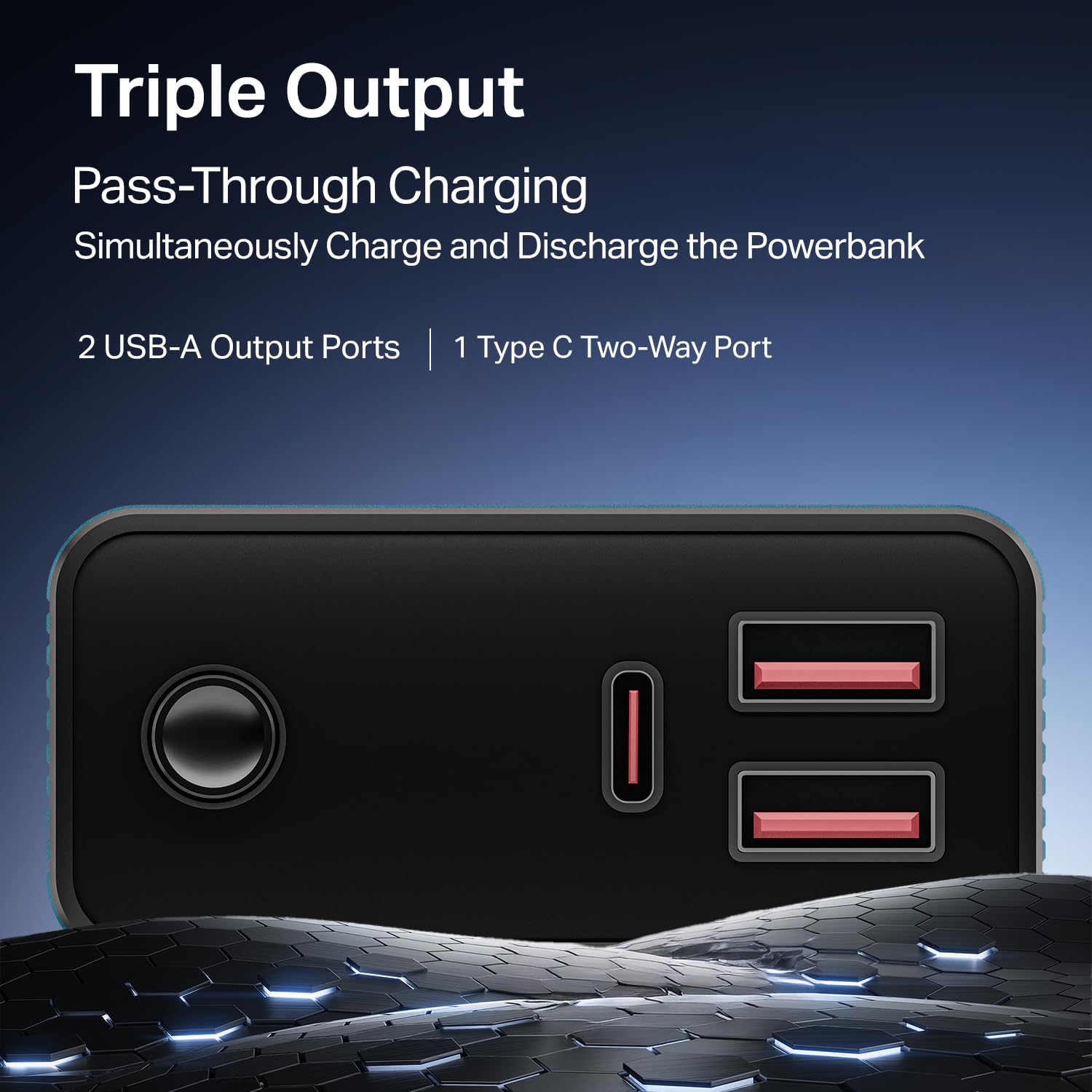 : boAt Energyshroom PB400 Pro 20000 mAh 22.5W Pocket Size, Compact Power Bank, Fast Charging (2X Output Ports, Supports Android, iPhone, Tablets, Earbuds, etc.) (Steel Blue) - Image 5