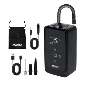 : AGARO Atom Cordless Tyre Inflator, 150 PSI, 4500mAh Battery, Auto Shut-Off, Digital Display, LED Light, USB-C Chargin