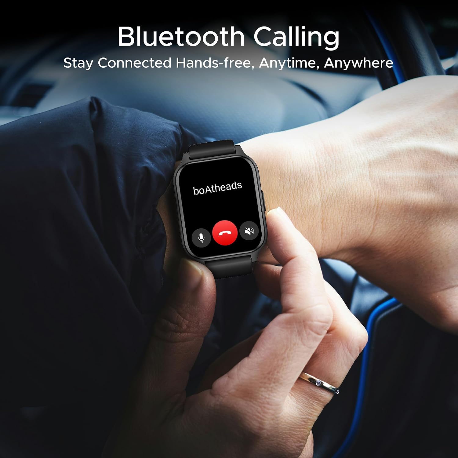 boAt Wave Call 2 Plus Smart Watch w/Bilingual Support (Hindi/English), 1.96”(4.97 cm) HD Display, BT Calling, 100+Sports Modes, Animated Watch Faces, Voice Assistant(Active Black) - Image 4