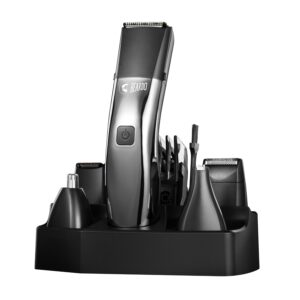: Beardo Chrome Beast Multipurpose Full Body Groomer Trimmer Set For Men | 40 Length Settings | 8 attachments | Beard/Hair/Body/Precision/Ear/Nose Trimmer|With Dock|90 min. run time | All-in-1 trimmer