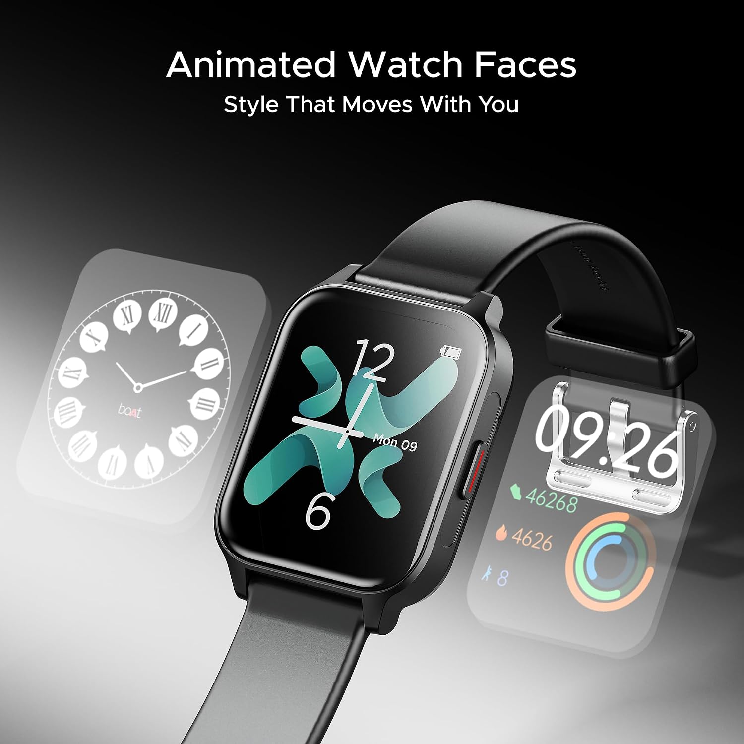 boAt Wave Call 2 Plus Smart Watch w/Bilingual Support (Hindi/English), 1.96”(4.97 cm) HD Display, BT Calling, 100+Sports Modes, Animated Watch Faces, Voice Assistant(Active Black) - Image 5
