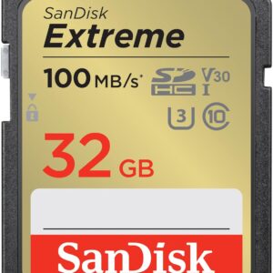 SanDisk Extreme SD UHS I 32GB Card for 4K Video for DSLR and Mirrorless Cameras 100MB/s Read & 60MB/s Write