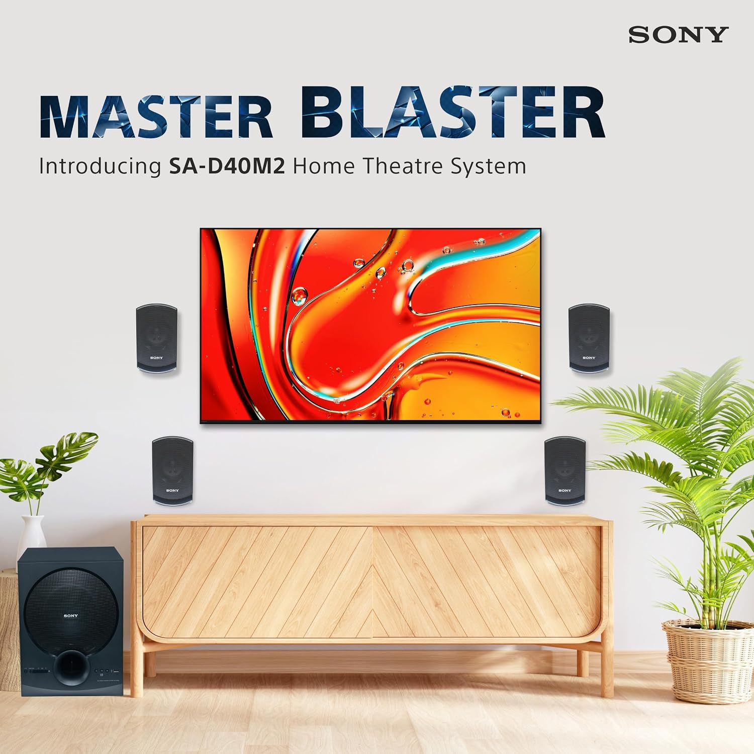 : Sony SA-D40M2 All in One 4.1ch Home Theatre System with 100W Power Output and Powerful Subwoofer – Black (Model no.YY2090C) - Image 2