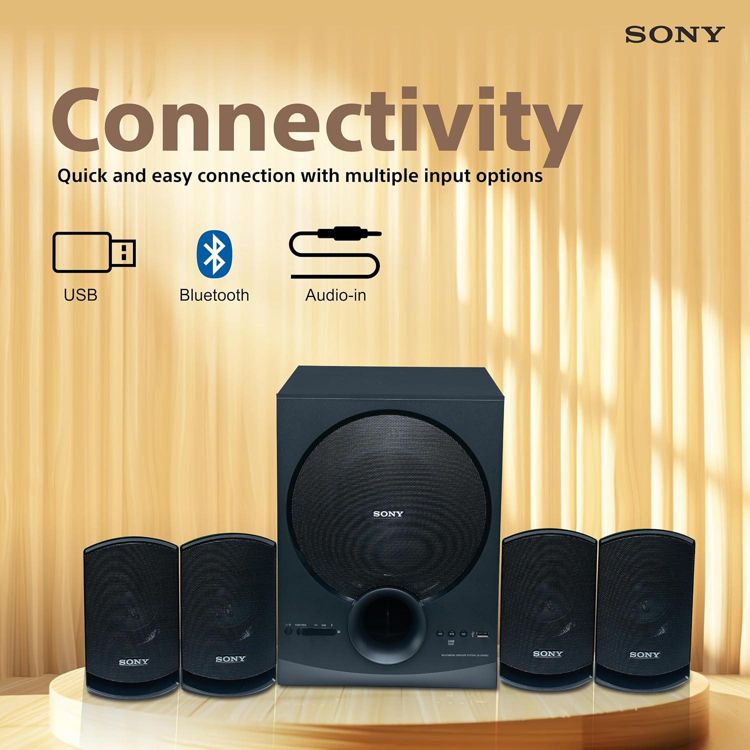 : Sony SA-D40M2 All in One 4.1ch Home Theatre System with 100W Power Output and Powerful Subwoofer – Black (Model no.YY2090C) - Image 6