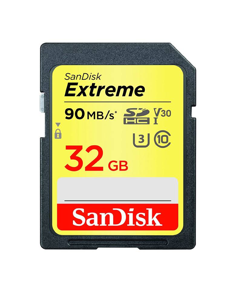 SanDisk Extreme 32 GB SDXC Class 10 90 MB/s Memory Card Compatible with Camera, Computer (SDSDXVE-032G-GNCIN)
